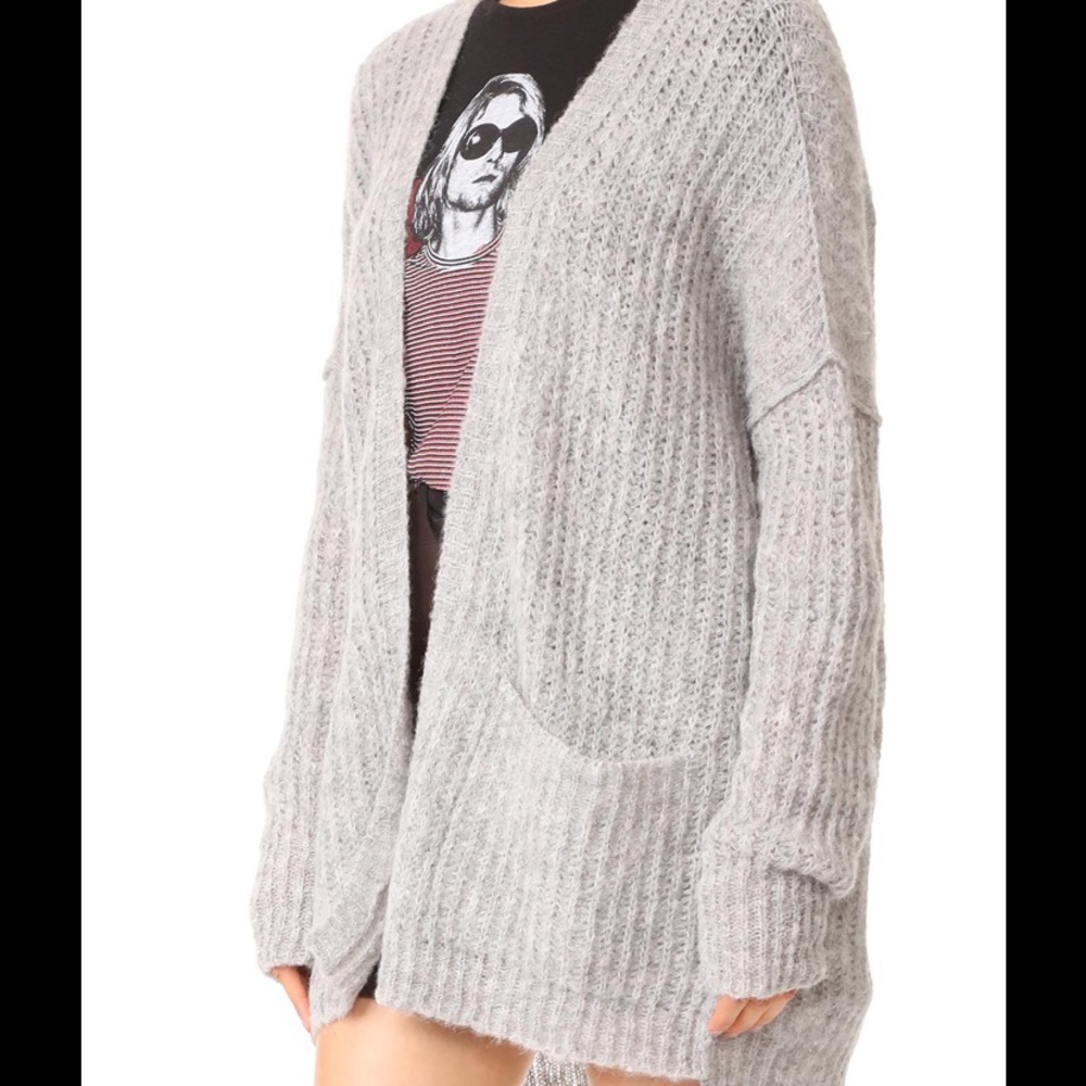Free People Grey Alpaca cardigan